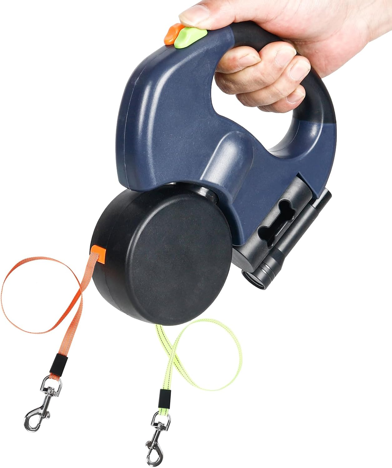 Retractable Dual Dog Leash with 360° Swivel & Reflective Lead