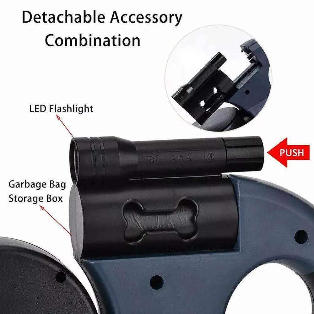 Retractable Dual Dog Leash with 360° Swivel & Reflective Lead