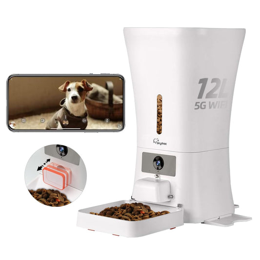 Pawselle Vision™ Smart Pet Feeder | 12L Capacity, HD Camera, Night Vision & Two-Way Audio